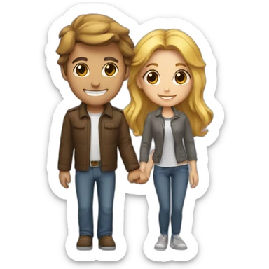 a guy rizzing a girl sticker