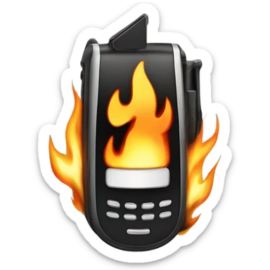 Walkie talkie on fire sticker
