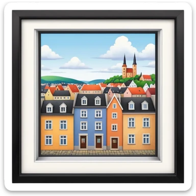 window looking out on german town sticker