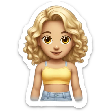 fullbody female young child girl light skin underwear midriff cute adorable sweet sticker