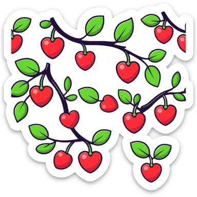 heart shape made out of berries sticker