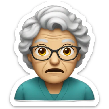 Angry old lady sticker