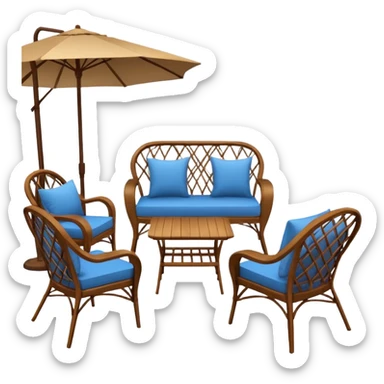 Patio with chairs and couch sticker