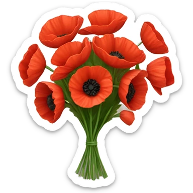 bouquet of poppies sticker