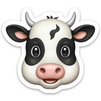 retro cow emoji  sticker