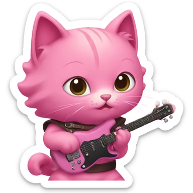 Pink cats playing dnd sticker