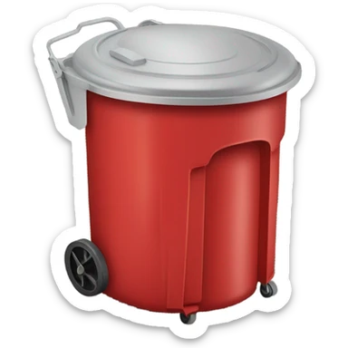 red 96 gallon trash can  sticker