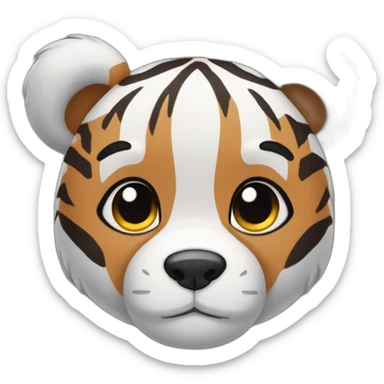cute bear must have floppy ears and tiger stripes sticker