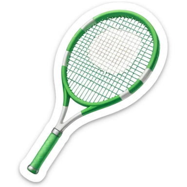green and white glass crystal tennis racket sticker