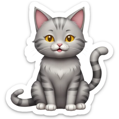 cat full body sitting winking sticker