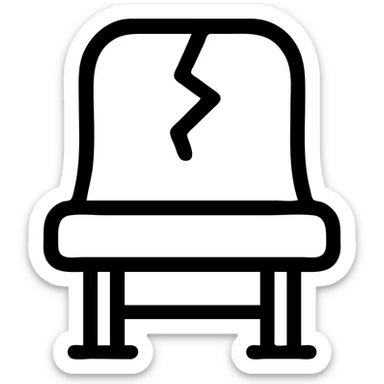 abstract cracked stadium seat, minimal white outline, modern, inspired by Airbnb category icons sticker