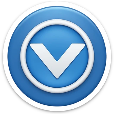 A blue circle with a white checkmark inside (dark blue checkmark) sticker