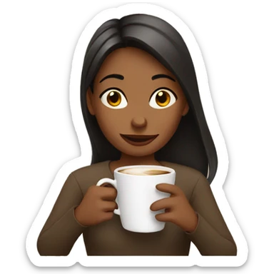 girl sipping coffee  sticker