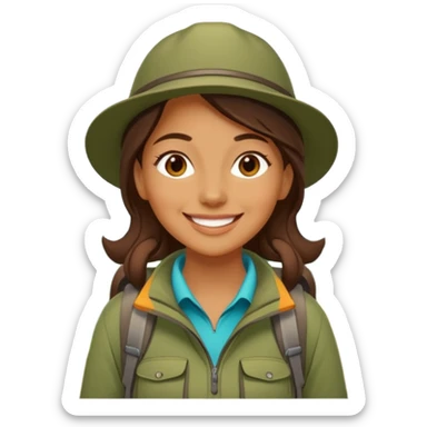 woman hiking in the woods in the sunshine sticker