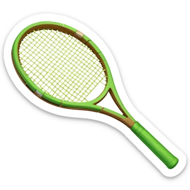green tennis racket broken in half sticker