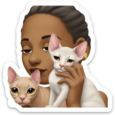 Me smelling a Sphynx cat  sticker