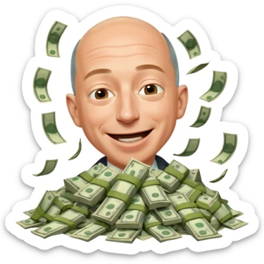 jeff bezos sniff money and laughing sticker