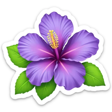 Change the lilac hibiscus flower to blue and lime green colors, keep the emoji style, with no background. sticker