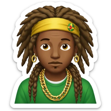 Rapper rasta hair sticker