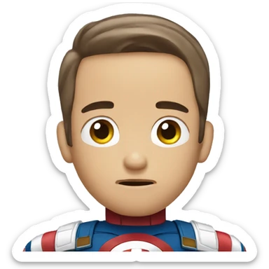 captain america thinking with hand on chin sticker