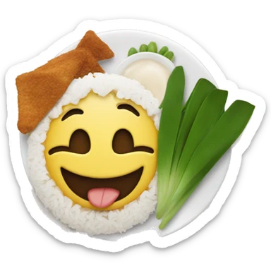 Smily with nasi lemak sticker
