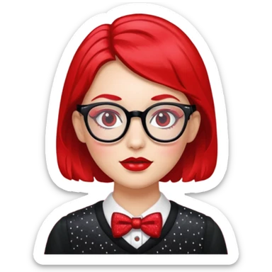 glitter red nerd sticker