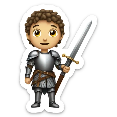 young european knight with sword sticker