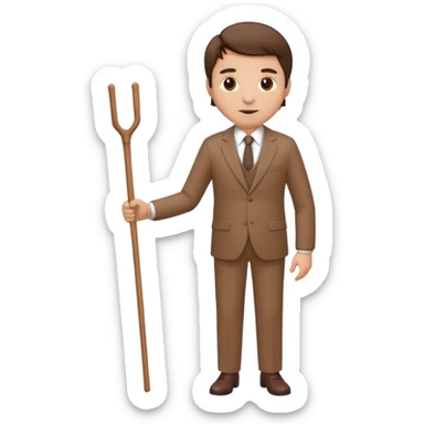 Give me a brown suit with stick just the clothes and add a stick beside sticker