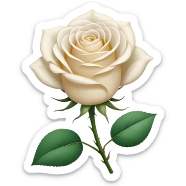 white rose, without green leaves, just flower sticker