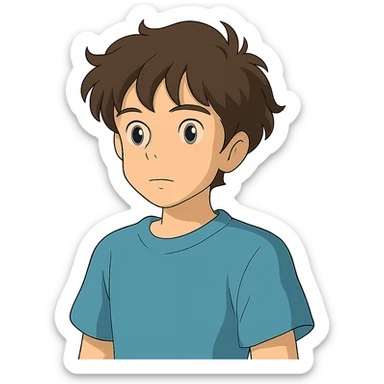 boy with slightly wavy hair sticker