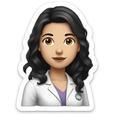 A beautiful black-haired Solvak girl who studies anatomy sticker
