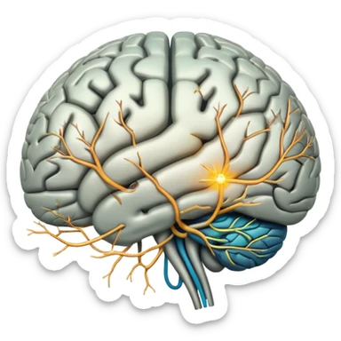 Artificial Intelligence and Machine Learning, Brain with Neural Connections sticker