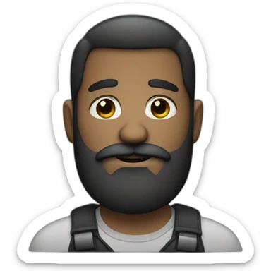Gay guy with big black beard and chubby face sticker