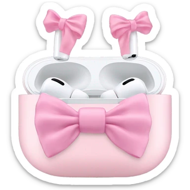 Pink airpods max with bows sticker