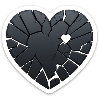 Broken black heart sticker