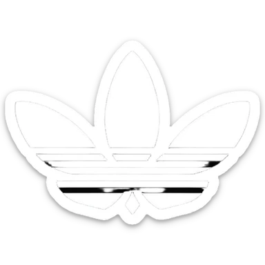 Adidas white stripes on black emoji sticker