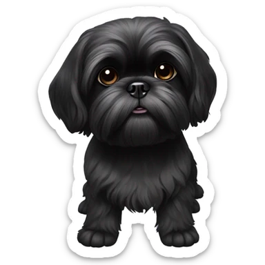 All Black shih tzu with paw up sticker