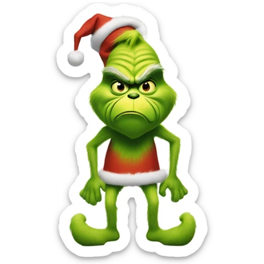 the grinch with human legs sticker