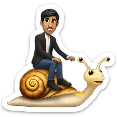 Rishi sunak riding a snail sticker