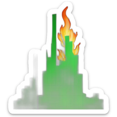 stock chart on fire sticker
