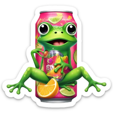 Fruity frog on an Energy Drink  sticker