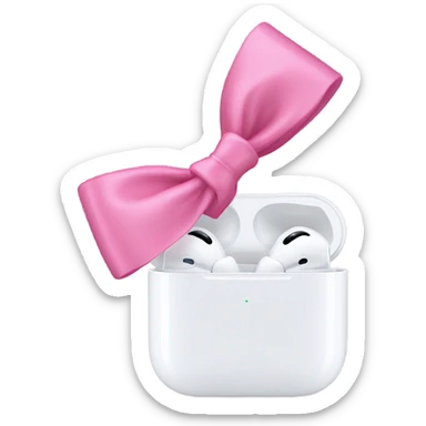 AirPod max with pink bows sticker