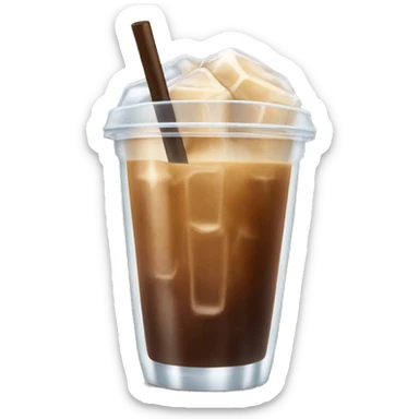 Ice coffee with iced cubes sticker