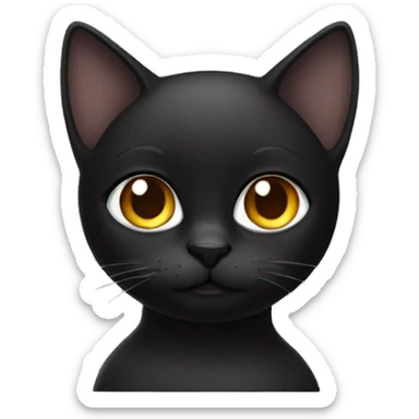 Black cat with brunette girl sticker