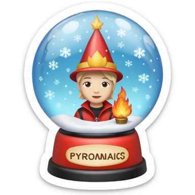 Can you make snow globes  cooperative with fire and have the text pyromaniacs  sticker