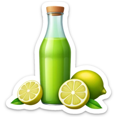 Bottle green lemon juice sticker