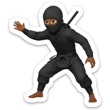 Ninja crouch walking to sneak away sticker