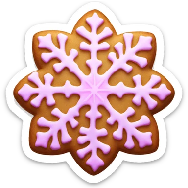 Pink snowflake cookie sticker