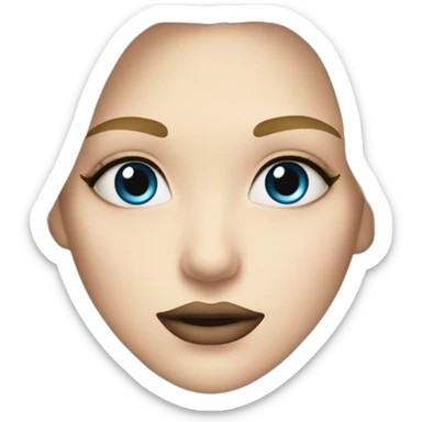 blonde girl with blue eyes and long eyelashes with dark eyebrows and sea smokes sticker