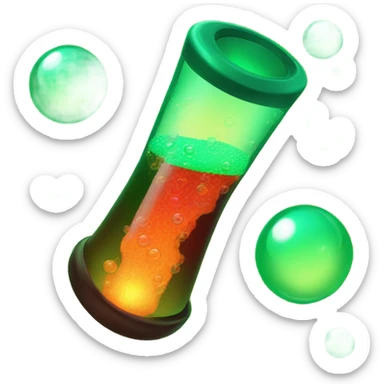 lava lamp green bubbles sticker